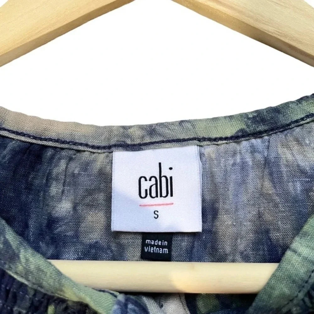 Cabi Woodstock Tie Dye Linen Blend Tunic Top - Picture 3 of 5